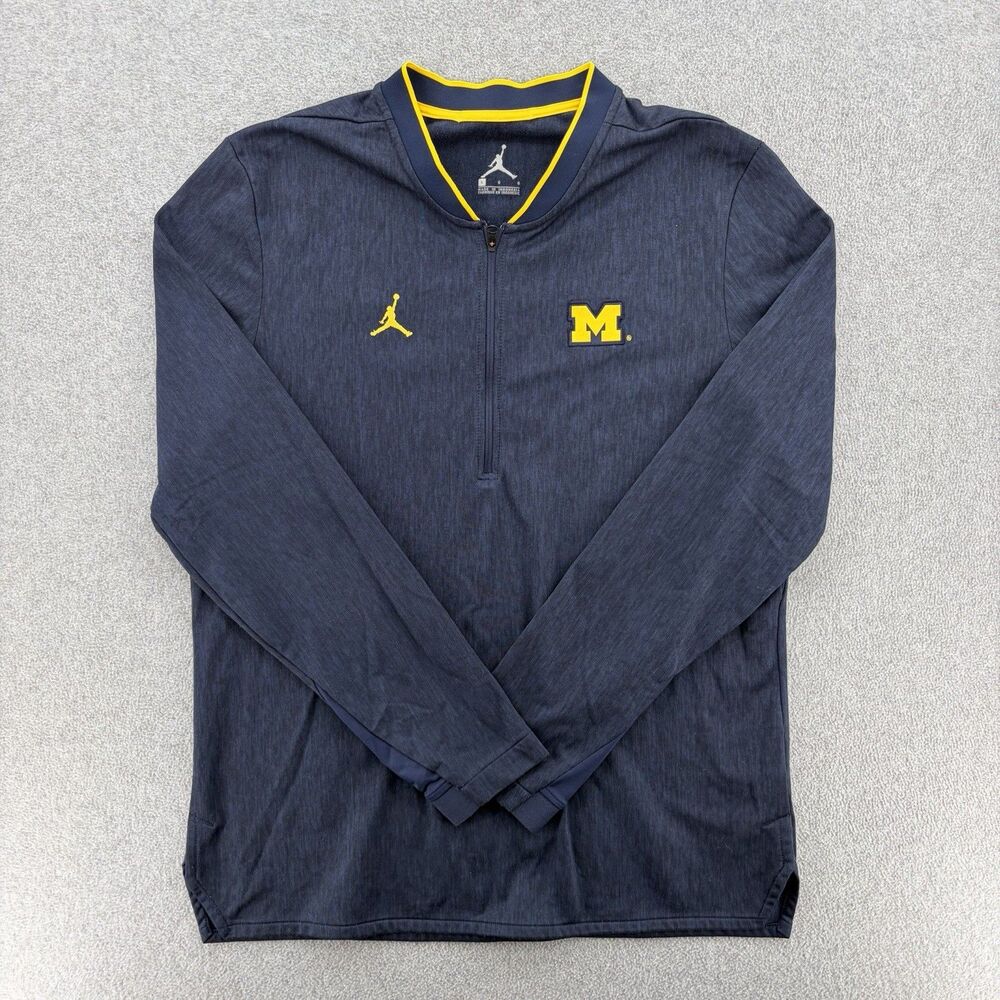 Jordan Michigan Wolverines Quarter Zip Pullover Jacket Men's Large